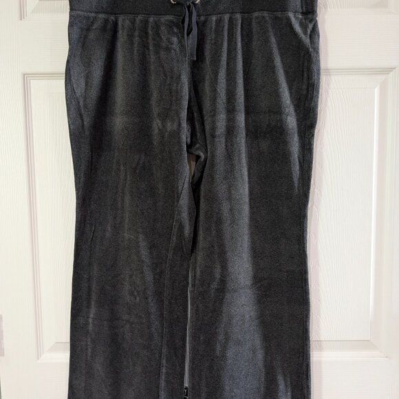 New York & Company Women's Velour Pants Gray, Size XL Petite, Cotton Blend Soft - Picture 2 of 13